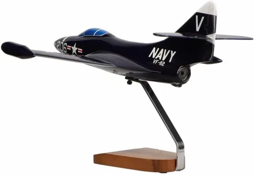 Miniatura 3 de Grumman F9F-5 Panther - Escultura de caoba grande