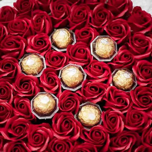 Miniatura 6 de Soporte de caja de chocolate transparente, 80 Uds., soporte de plástico para ramo de bolas de chocolate, soporte de embalaje de flores para fiesta