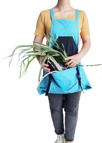Miniatura 6 de Taoke Delantal de jardinería Oxford impermeable con bolsillos, con correa ajustable y bolsillo para cosecha, regalo para mujeres/hombres