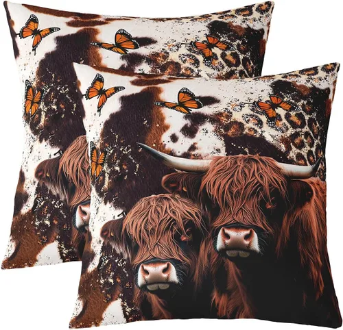 Miniatura 29 de Feelyou Juego de 2 fundas de almohada de leopardo de 16 x 16 pulgadas, fundas decorativas con estampado de guepardo, decoración del hogar, funda