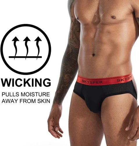 Miniatura 2 de SKYSPER Suspensorio de malla transpirable para hombre, 2 piezas, 3 piezas, 4 piezas, ropa interior masculina, partidarios atléticos para hombres