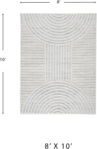 Miniatura 3 de Signature Design by Ashley Lambworth - Alfombra contemporánea de 7 pies 10 pulgadas x 10 pies, tejida a máquina, diseño de textura alta-baja