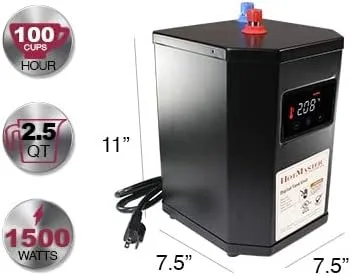 Miniatura 5 de Westbrass DT1F205-62 Victorian 9 pulgadas Grifo instantáneo caliente y frío con sistema de tanque digital HotMaster DigiHot Dispensador de agua