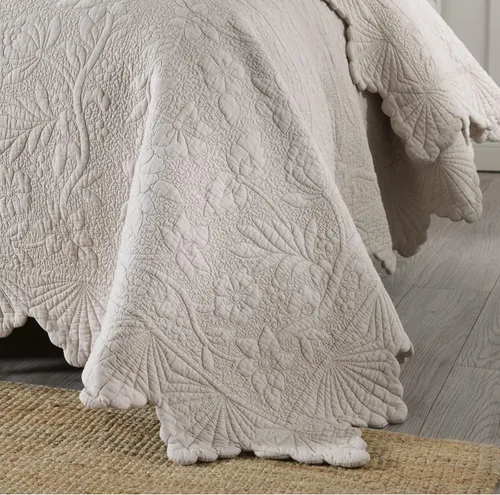 Miniatura 5 de Juego de colcha tamaño matrimonial/queen king, ropa de cama de lujo suave y ligera de 3 piezas para todas las estaciones, colcha reversible 100%
