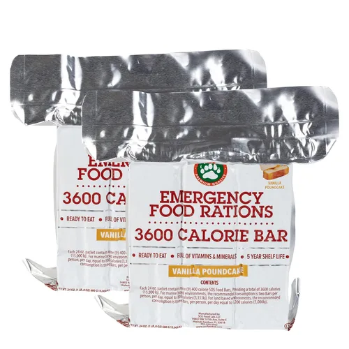 Miniatura 11 de Grizzly Gear Raciones alimenticias de emergencia, caja de diez barritas de vainilla de 3600 calorías, suministro de valor para 30 días, 4 semanas