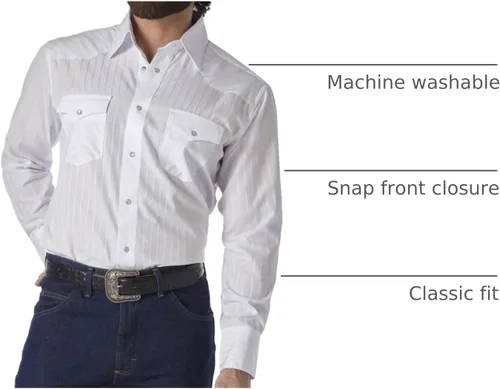 Miniatura 16 de Wrangler Camisas deportivas de manga larga con botones a presión y dos bolsillos para hombre