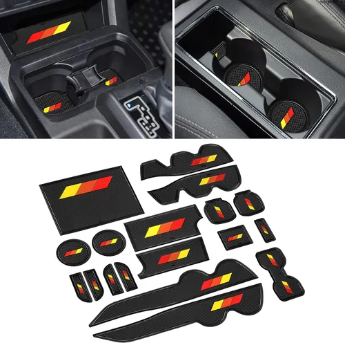 Revestimientos personalizados para accesorios de Toyota Tacoma 2016-2021 2022 2023, insertos para portavasos, consola central, alfombrillas para