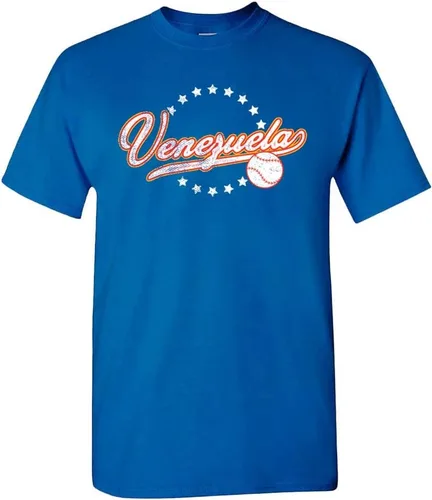 Camiseta de hombre estilo vintage del equipo mundial para los fanáticos del béisbol Venezuela - Camisa Real