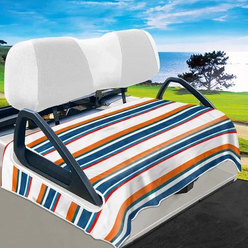 Miniatura 19 de YOKYHOM Fundas de asiento de carrito de golf para carritos de 2 y 4 pasajeros, manta suave de toalla de asiento que protege del calor, el frío