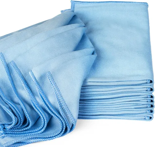 Zflow - Paños de limpieza de vidrio de microfibra, paquete de 8 (16 x 16), sin rayas, sin pelusas, limpian rápidamente ventanas, parabrisas, espejos