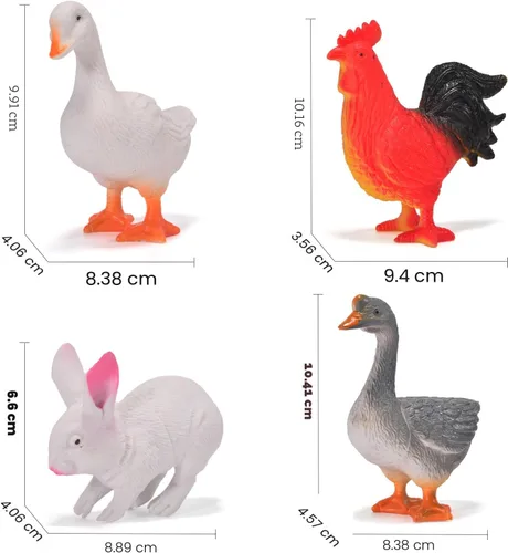Miniatura 2 de Paquete de 12 juguetes de animales de granja grandes para niños de 3 a 5 años de 1 a 3 años, figuras educativas realistas de animales de granja