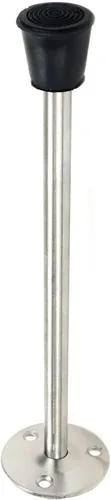 Miniatura 8 de Tope de puerta de acero inoxidable montado en el piso de la pared con parachoques de goma 120mm/4.7" Longitud-4pcs
