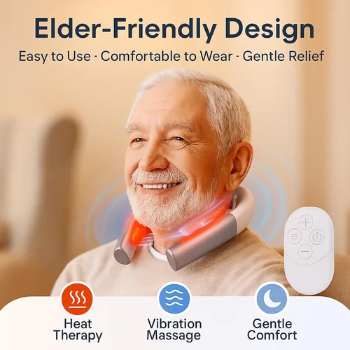 Miniatura 6 de Masajeador de cuello premium con calor - Dispositivo de relajación de lujo para aliviar el estrés en casa, oficina y viajes