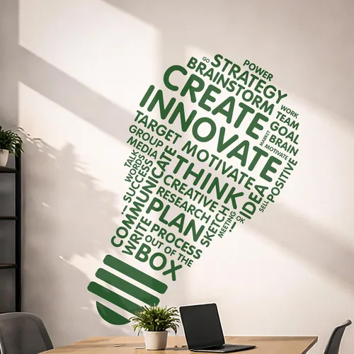 Miniatura 12 de Create Innovate - Calcomanía inspiradora para pared de oficina, ventana, aula, escuela, negocios, motivacional, bombilla de ciencia, regalo