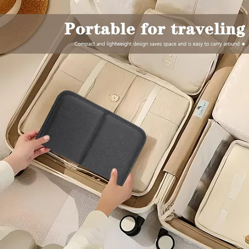 Miniatura 5 de Organizador de brochas de maquillaje plegable, resistente al agua, soporte para brochas de maquillaje de viaje, estuche portátil de cuero