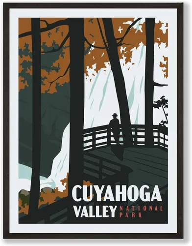 HerZii Prints Póster de Parque Nacional Cuyahoga - Póster vintage de parques nacionales | Decoración de pared de naturaleza | Póster de viaje de