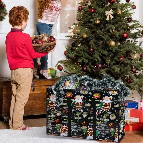 Miniatura 5 de 2 piezas bolsas de almacenamiento de adornos de Navidad, bolsas de almacenamiento para árbol de Navidad de 27 x 20 pulgadas, bolsa de adornos