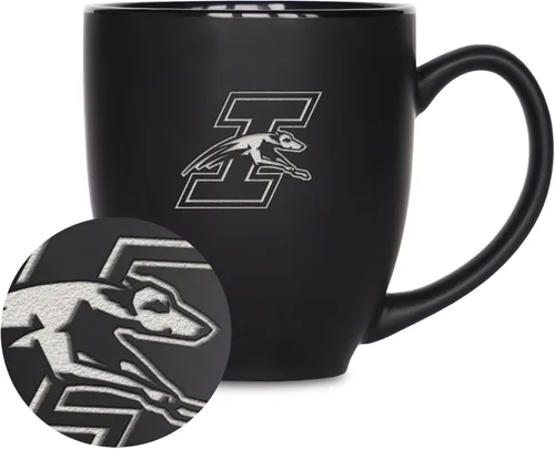 Miniatura 176 de Rico Industries - Taza de cerámica mate negra con grabado láser estándar de 15oz para NCAA (escuelas T & U) - Para bebidas calientes o frías