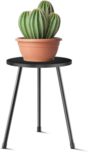Miniatura 10 de KINNARY Soporte para plantas de interior, mesa de madera de mediados de siglo para macetas, soporte alto de metal resistente, decoración moderna