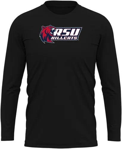 Miniatura 138 de Camisa deportiva de manga larga oficial de la NCAA Collegiate para hombre, colección negra con logotipo primario