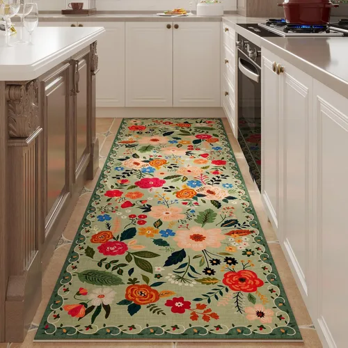 Rugcomf Alfombra Pasillera para Pasillos Alfombra de Cocina Antideslizante 2'6'' x 8' Alfombras Pasilleras Lavables con Respaldo de Goma Alfombra
