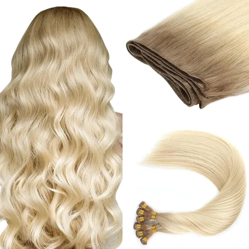 Miniatura 16 de ABH AMAZINGBEAUTY HAIR Extensiones de cabello humano Remy real para coser, atadas a mano, color negro azabache de 18 pulgadas, para mujer, 1.76 onzas