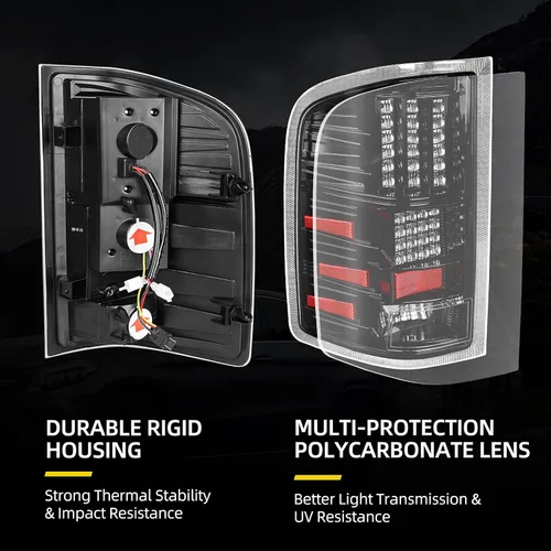 Miniatura 3 de DWVO Conjunto de luz trasera LED compatible con Chevy 2008-2013 Silverado 1500, 2008-2014 Silverado 2500 y 3500, 2007 New Body Style, 12-14 GMC