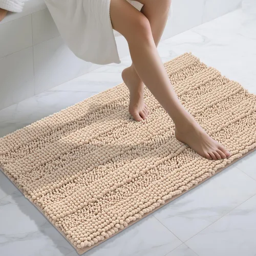 Miniatura 43 de Yimobra Alfombras lavables para baño, alfombra de baño de chenilla súper suave y absorbente para piso y alfombra, alfombra antideslizante de secado