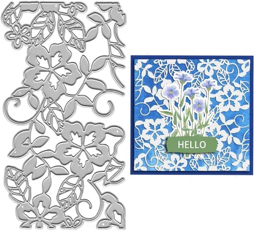 Troqueles de fondo de vides de flores para hacer tarjetas, troqueles rectangulares de corte floral para álbumes de recortes, decoración de álbumes