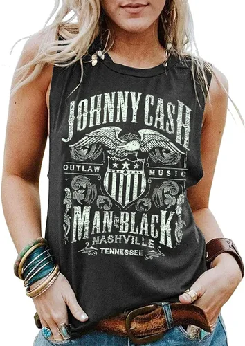 Miniatura 2 de Camiseta sin mangas con diseño de música country para mujer, estilo vintage de Nashville Tennessee con gráficos, de verano, casual, para vacaciones