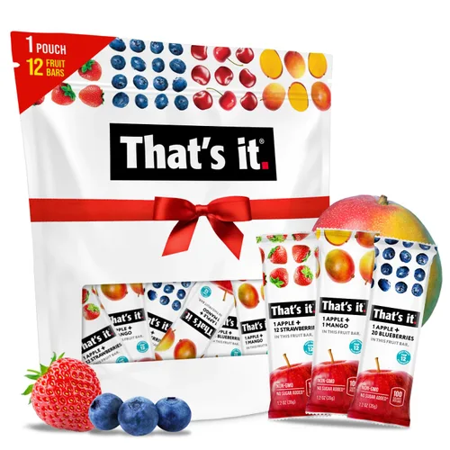 Miniatura 8 de That's it - Barra de fruta real 100% natural de manzana + plátano, el mejor aperitivo vegano con alto contenido de fibra, sin gluten, paleo