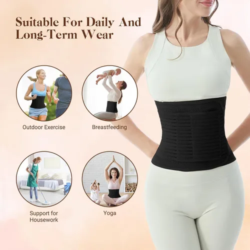 Miniatura 4 de Postpartum Belly Band for Women: Abdominal Binder Post Surgery Compression Support Belt - Waist Trainer Girdle C Section Wrap