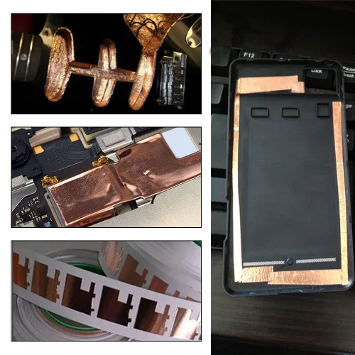 Miniatura 7 de VGEBY Cinta de cobre de 3 piezas, cinta conductora de un solo lado multifunción para guitarra de blindaje EMI
