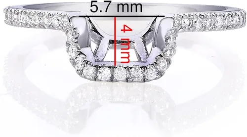 Miniatura 5 de Kobelli Alianza de boda de diamante contorneado de 15 quilates (quilates) en oro blanco de 14 quilates