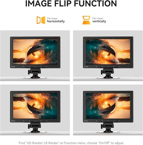 Miniatura 3 de Eyoyo Monitor Mini de 10 Pulgadas - Pantalla Pequeña de Computadora 1024x600 con Entrada HDMI Mini-VGA AV USB para Seguridad, LCD PC, Hogar