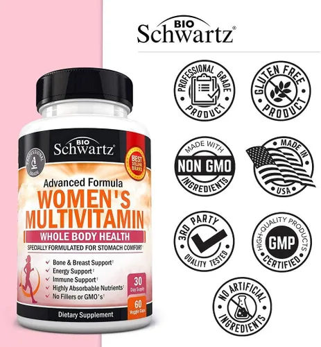 Miniatura 5 de Multivitamínico para mujeres con vitamina D3 - Multivitaminas para huesos, senos, piel, articulaciones y energía - Vitaminas para apoyo inmunitario