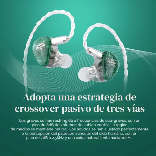 Miniatura 4 de Linsoul Kiwi Ears Orchestra Lite Performance - Monitor intrauditivo personalizado de 8BA IEM con cable OFC de cobre desmontable de 4 núcleos 7N sin