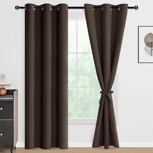 Miniatura 126 de DWCN Cortinas 100% opacas de 84 pulgadas de largo para dormitorio con forro negro, paneles de cortina de ventana de doble capa con aislamiento Azul