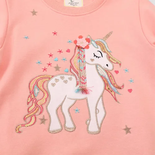 Miniatura 20 de Sudaderas para niñas pequeñas, cuello redondo, sin botones, de manga larga, para invierno, casual, ropa 2T-7T, Dinosaurio