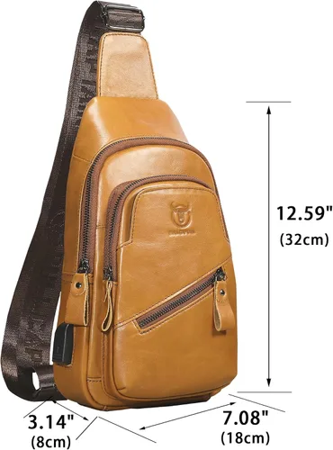Miniatura 67 de LUKZIJAES Bolso bandolera de cuero genuino para hombre