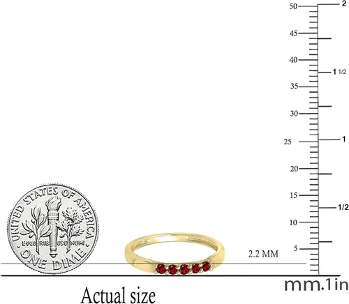 Miniatura 86 de Dazzlingrock Collection Anillo de boda redondo de 5 piedras preciosas o diamantes para mujer en oro macizo de 10 K/14 K/18 K