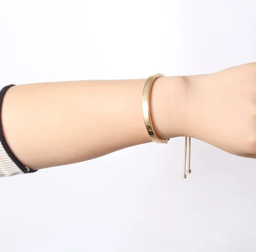 Miniatura 6 de WOWORAMA Pulseras deslizantes ajustables para mujer, pulsera de amistad para mujer, pulsera bolo de oro, oro blanco, oro rosa