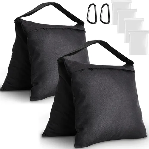 Paquete de 2 bolsas de arena con peso para soporte ligero, soporte de fotografía y video, alforjas resistentes para soporte de fondo, trípode de