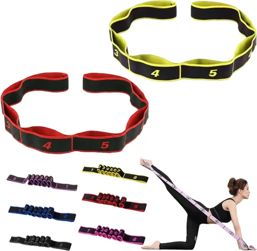 Miniatura 17 de Fitness Resistance Bands with Handles, Fitness Resistance Band for Stretching and Yoga, 8 Loops Elastic Exercise Bands, Exercise Resistance Bands