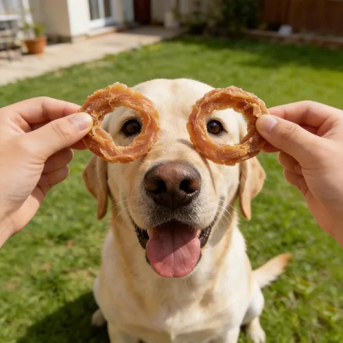 Miniatura 2 de Jungle Calling Anillos de pollo para perros pequeños, medianos y grandes, cecina de pollo asado lento, masticables para perros sin cuero crudo