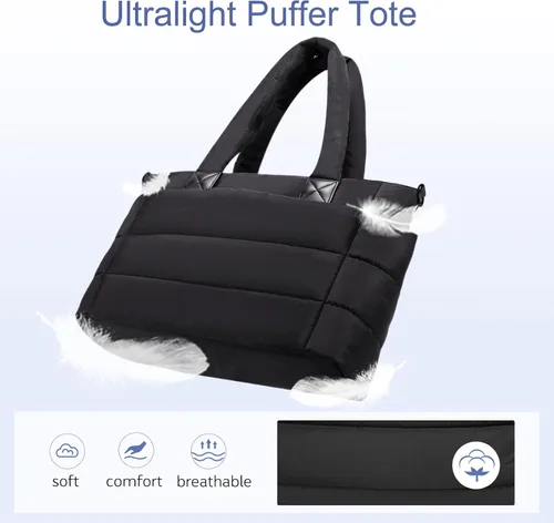 Miniatura 7 de Bolso de mano acolchado para mujer, bolso grande de enfermera, bolso de hombro con cremallera para trabajo y viajes