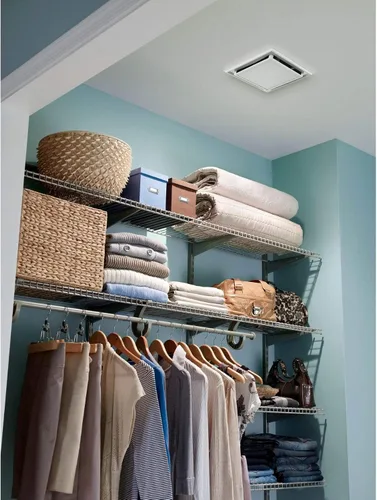 Miniatura 3 de Broan-Nutone 682 - Ventilador de ventilación sin conductos, ventilador de techo o pared cuadrado blanco con rejilla de plástico