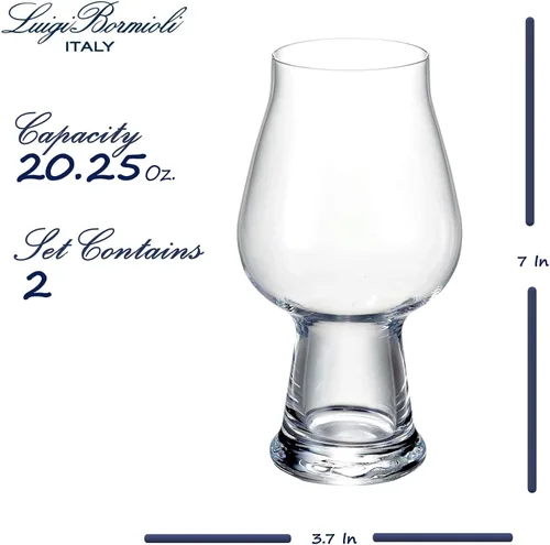 Miniatura 2 de Luigi Bormioli Birrateque - Vasos de cerveza resistentes de 20.25 onzas (juego de 2) – Vasos de cerveza artesanales para Porter Baltic, Irish Dry