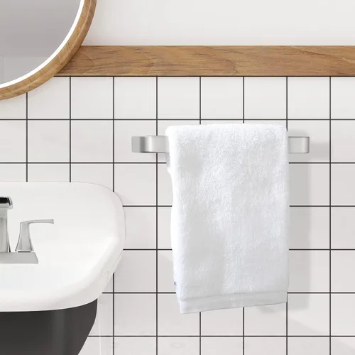 Miniatura 2 de PARLOS Barra de soporte de toalla de mano de construcción de latón níquel cepillado para baño y cocina, montaje en pared oculto accesorios de montaje