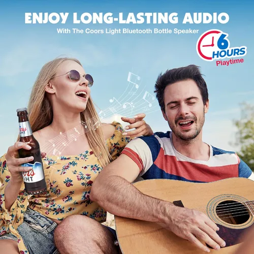Miniatura 6 de Coors Light - Altavoz Bluetooth con Forma de Botella con Estéreo de Alta Fidelidad, Resistente a Salpicaduras, 6H de Reproducción y Puerto AUX